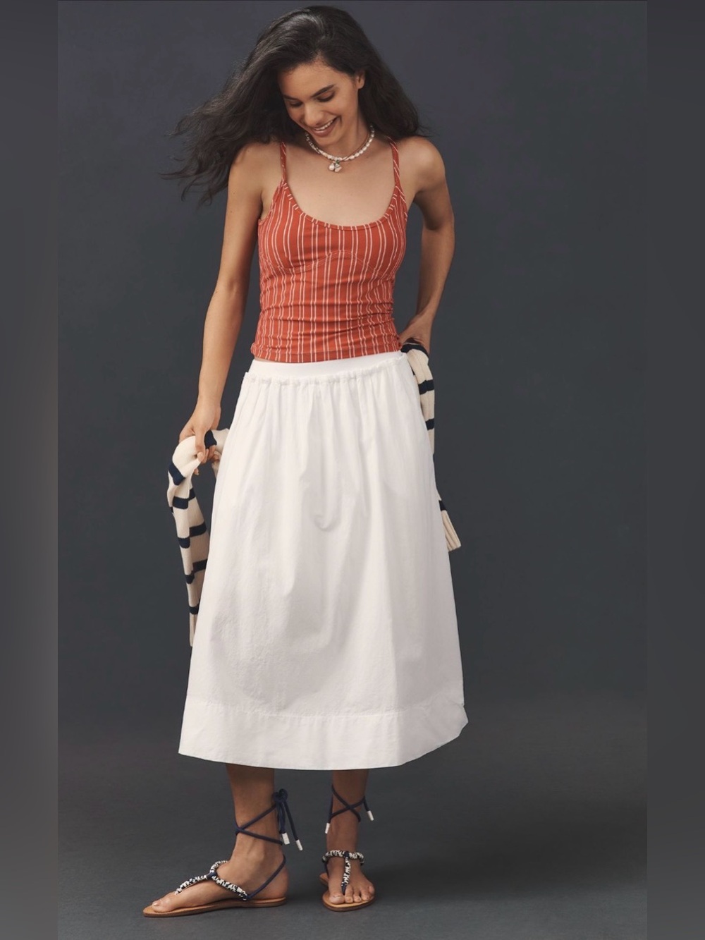 Pilcro Rust Stripe Scoop Neck Tank Top - Picture 12 of 12